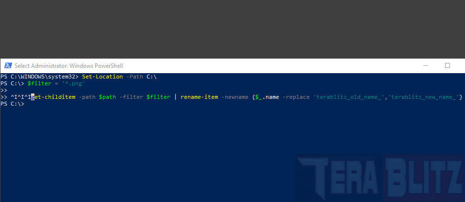 How to batch rename files with Windows PowerShell command script